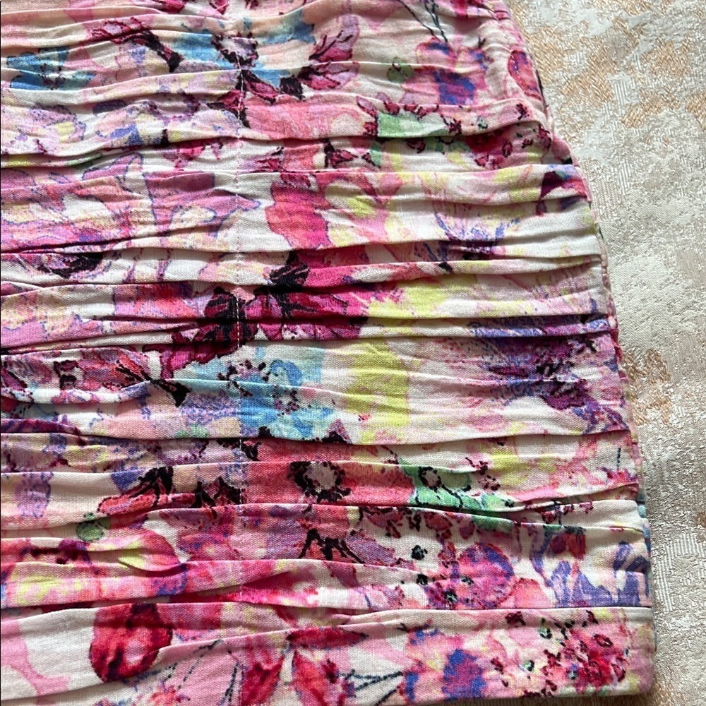 HEMANT & NANDITA Floral Ruched Halter Dress with Belt size XS - Picture 3 of 16